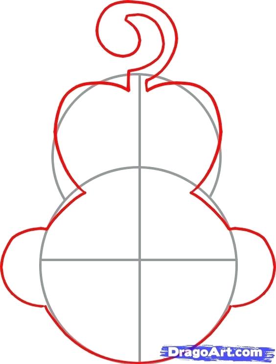 564x743 How To Draw A Hanging Monkey Monkey With Banana Draw Monkey