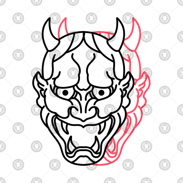 Hannya Mask Drawing Free download on ClipArtMag