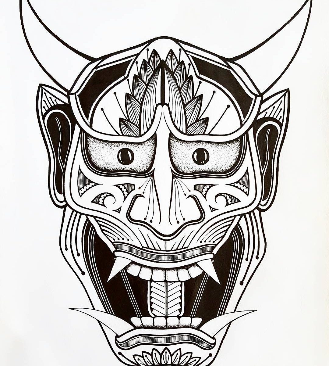 1080x1200 tattoo of hannya mask, tamoko, tribal, wood tribal