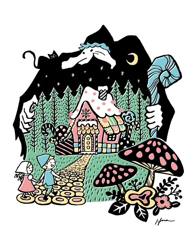 638x800 hansel and gretel candy house candy house, house illustration