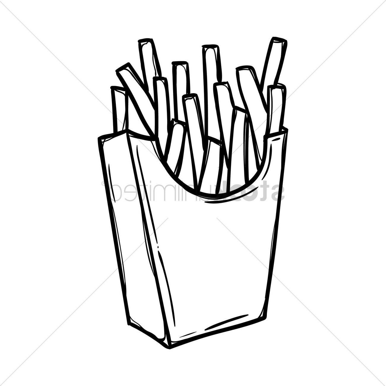 1300x1300 Unique French Fries Clipart Black And White Vector Cdr Free