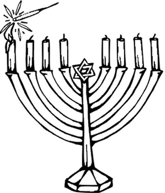 570x665 Hanukkah Coloring Pages Menorahs