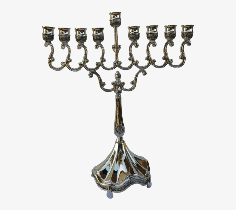 820x731 Hanukkah Menorah, Silver Plated, In A Traditional Design