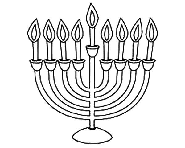 600x480 Hanukkah Menorah Coloring Page