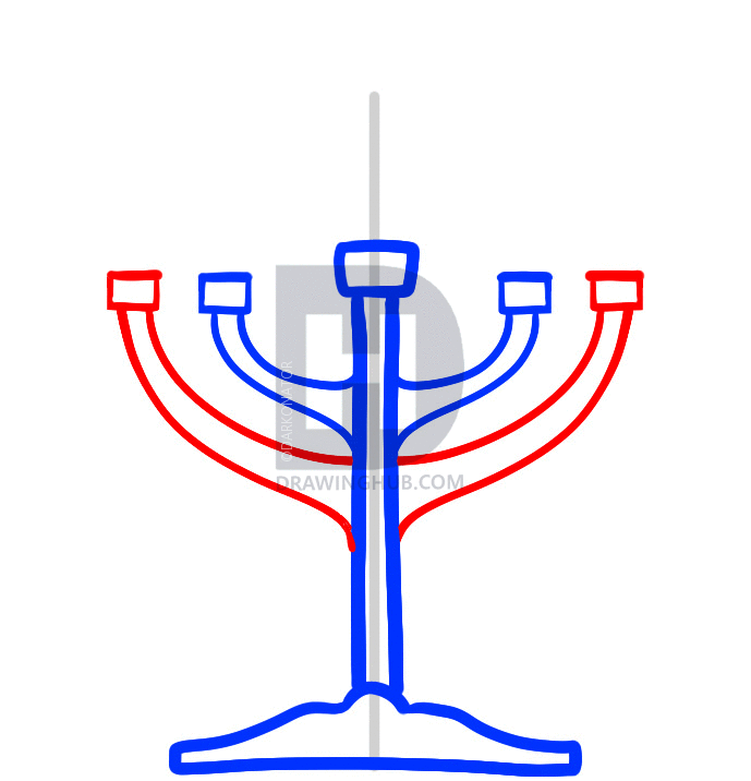 689x716 How To Draw A Menorah, Step