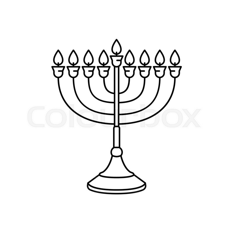 800x800 menorah icon outline menorah vector stock vector colourbox