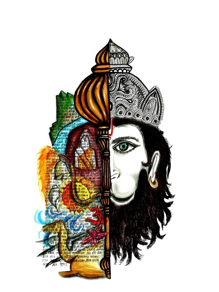 750x1000 lord hanuman graphic t shirt dress