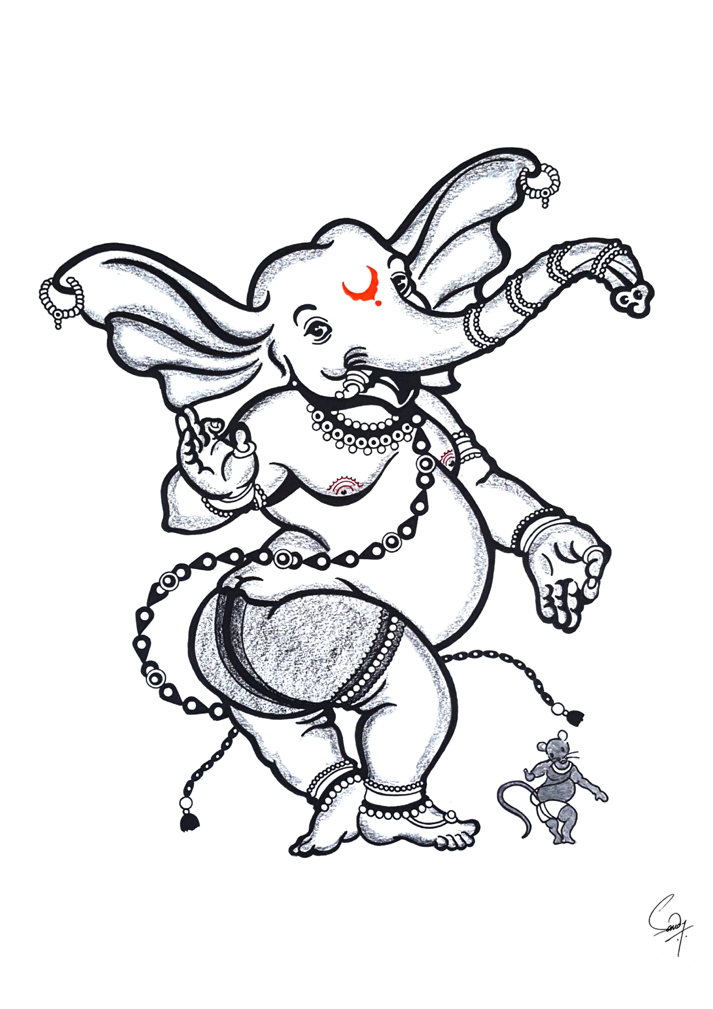 2480x3508 Ganpati Painting Happiness Drawings For Home And Office