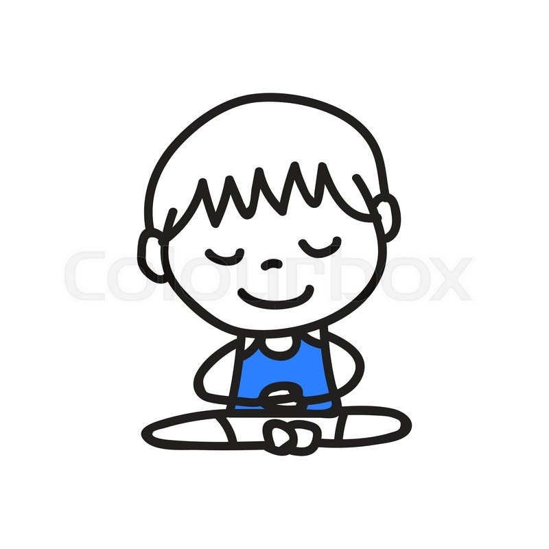 800x800 Hand Drawing Cartoon People Meditation Stock Vector Colourbox