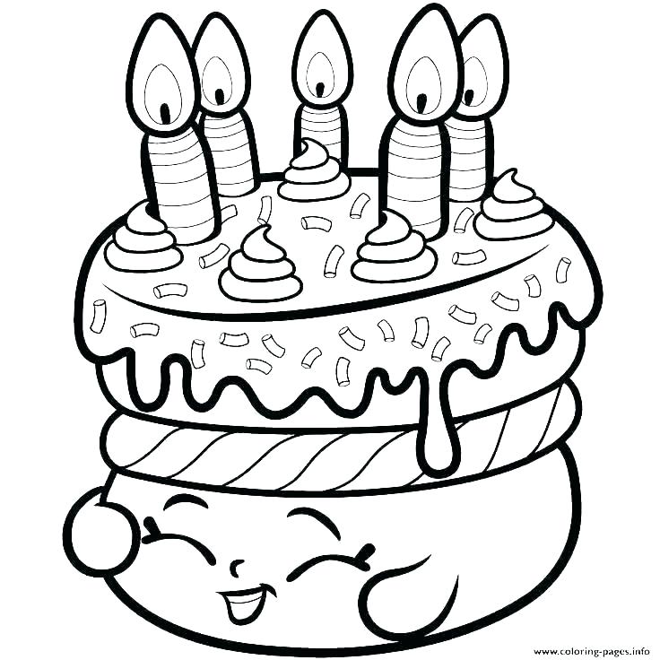 736x736 Birthday Cakes Coloring Sheets