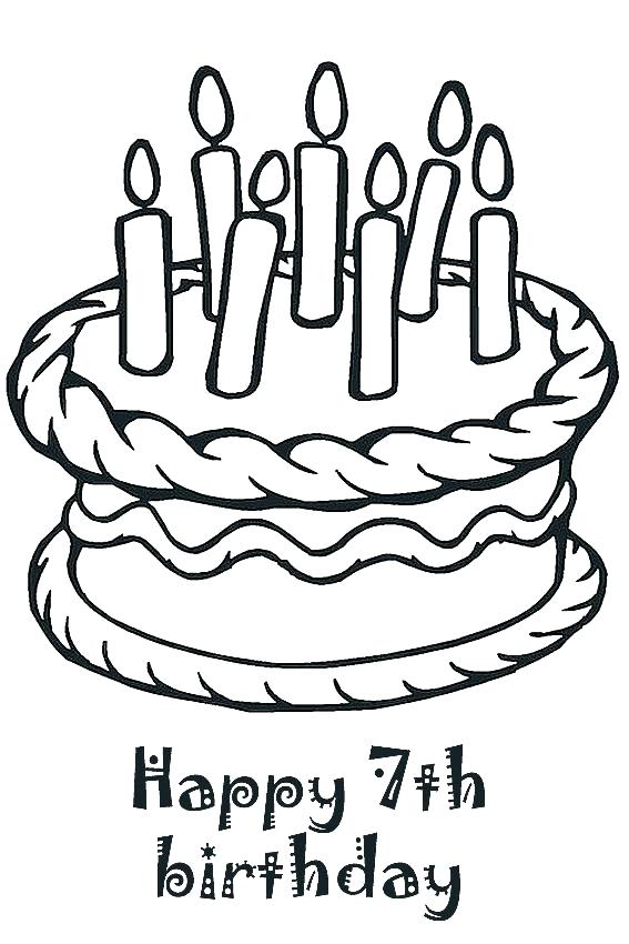 567x850 Small Birthday Cake Coloring