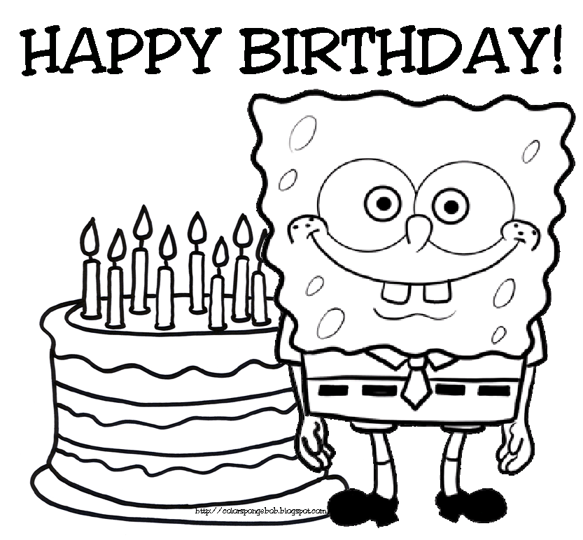 833x772 Spongebob Print Out Coloring Pages Birthday Party Coloring