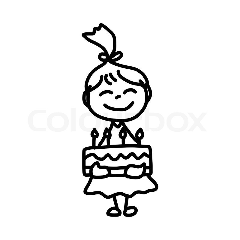 800x800 Hand Drawing Cartoon Happy Birthday Stock Vector Colourbox