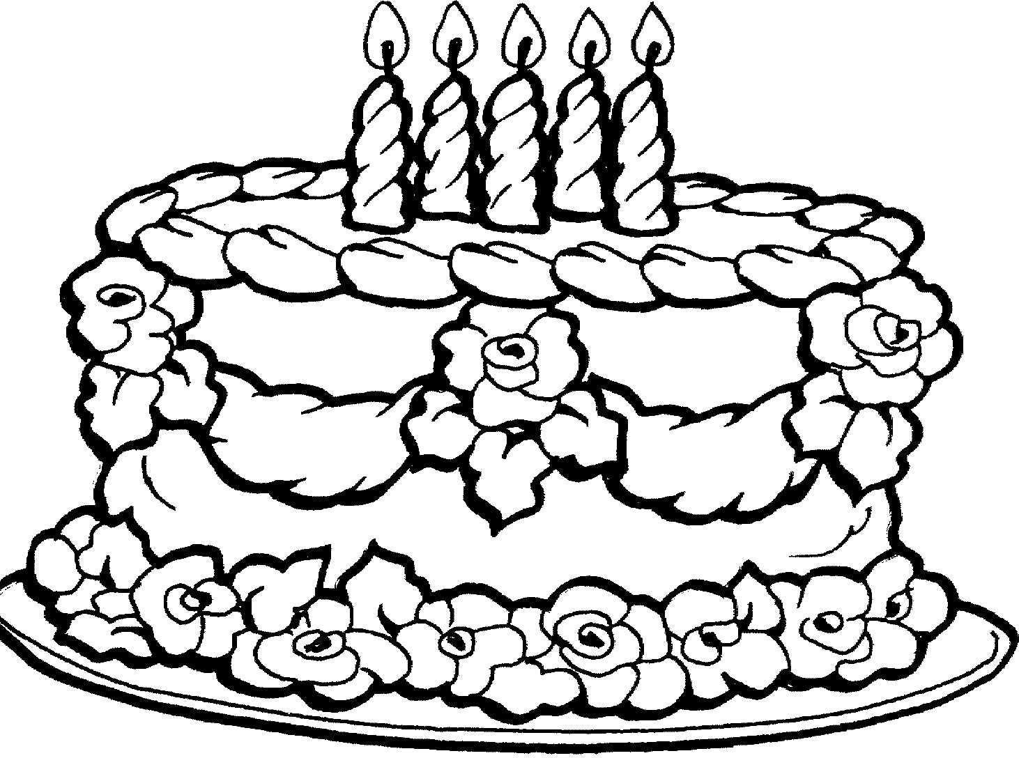 1462x1088 Cake Coloring Pages Printable Luxury Happy Birthday Drawing
