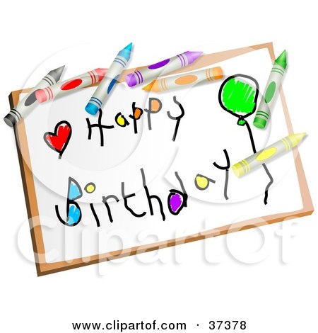 450x470 Childs Happy Birthday Drawing Drawing Posters, Art Prints