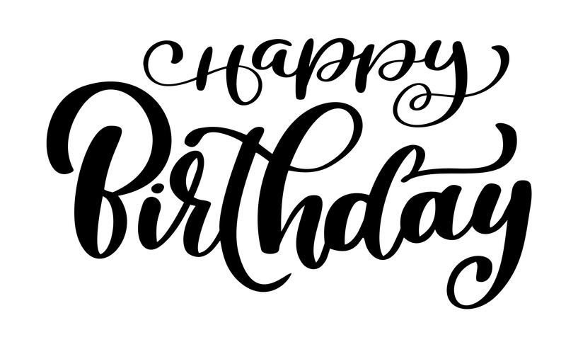 817x490 Happy Birthday Calligraphy Black Text Hand Drawn Invitation T
