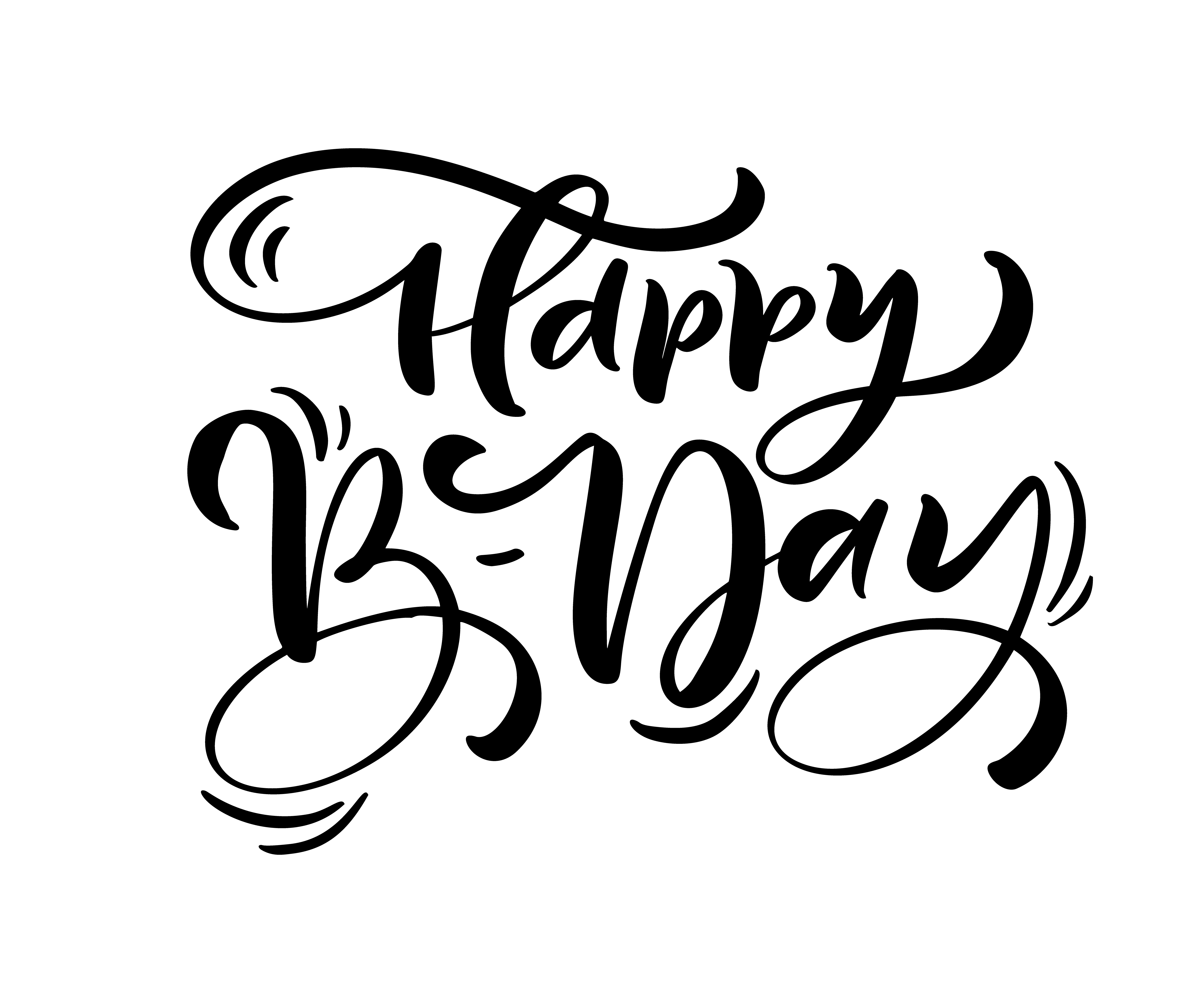 6000x5000 Vector Illustration Handwritten Modern Brush Lettering Of Happy