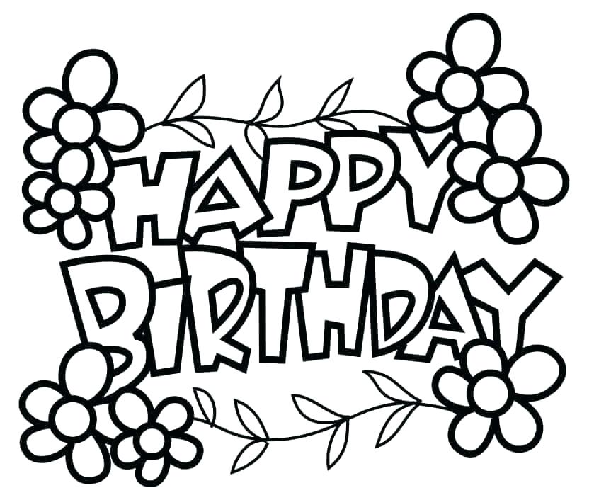 839x706 Birthday Coloring Pages Free Happy Birthday Coloring