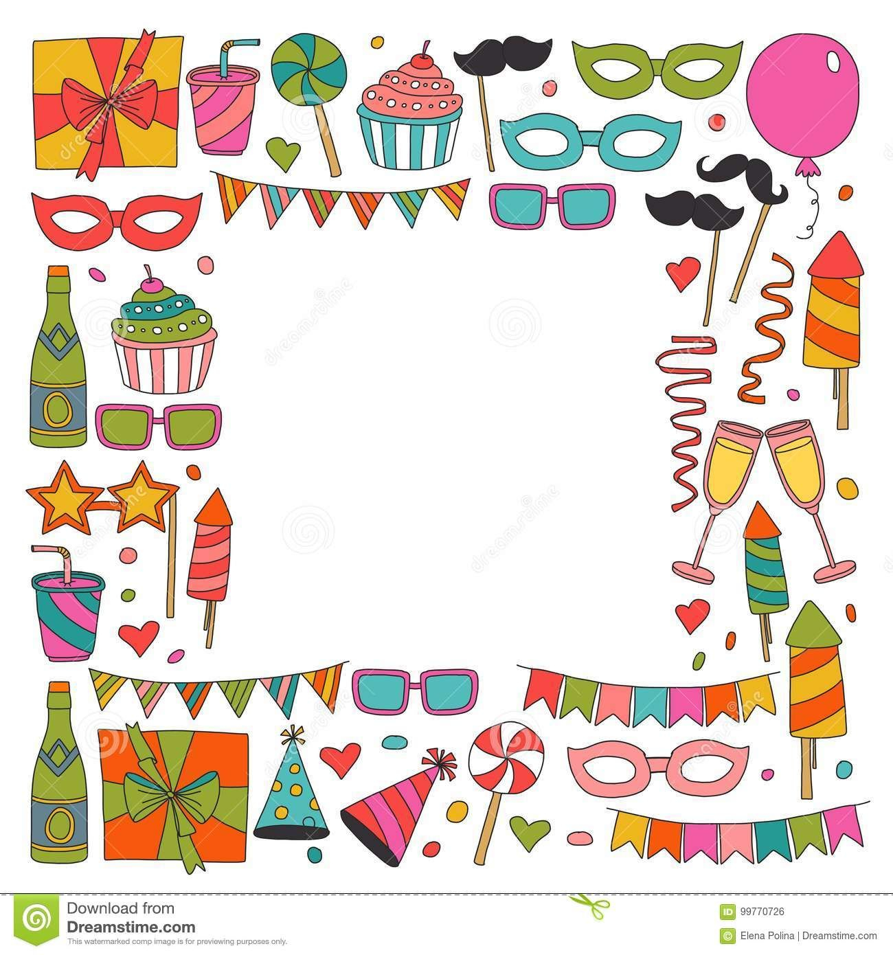 1300x1390 Happy Birthday Card Template Kids Drawing Children Party Invitation