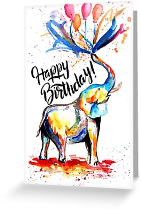 277x415 Happy Birthday Elephant Greeting Cards