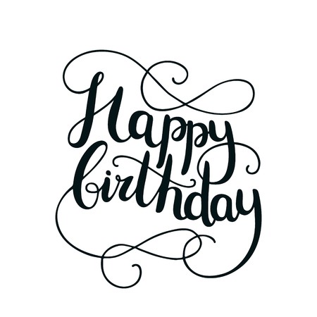 450x450 Happy Birthday Card With Hand Drawn Lettering On Background