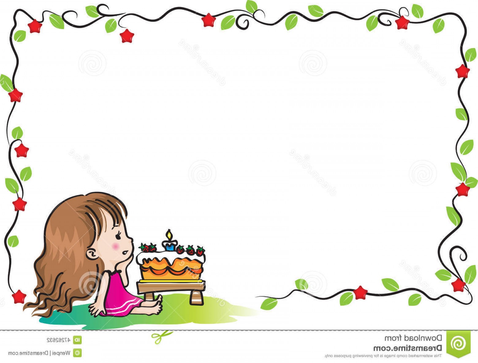 1560x1183 Stock Illustration Happy Birthday Card Border Frame Vector Drawing