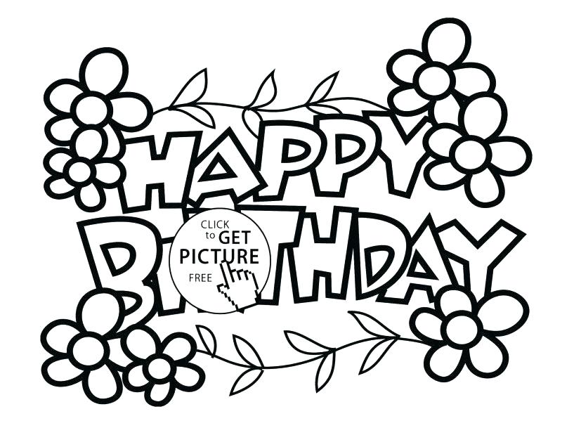 827x609 Happy Birthday Coloring Pictures