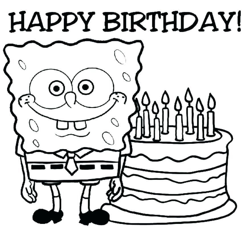 878x813 Coloring Pages Coloring Pages Happy Birthday Card Cards Print