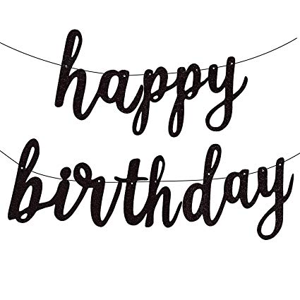 425x425 Fecedy Black Happy Birthday Alphabet Banner