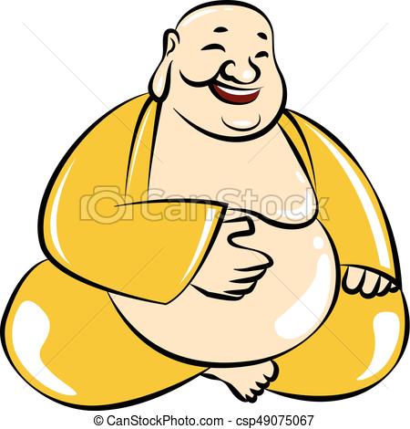 450x470 Laughing Buddha Cartoon