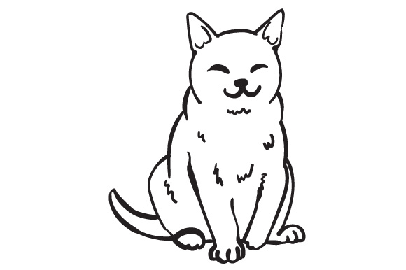 580x386 Drawing Of A Happy Cat