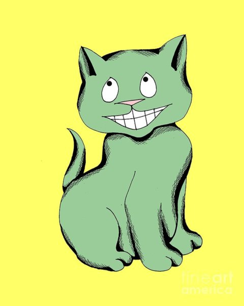 480x600 Happy Cat Drawings Fine Art America