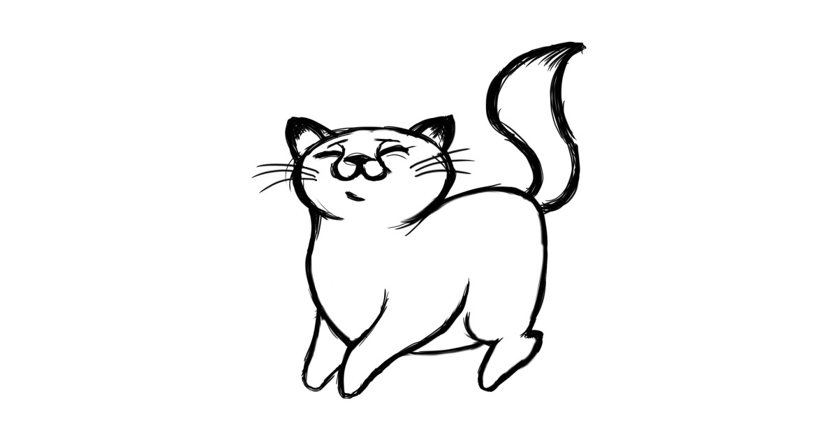 1200x630 Happy Cat Original Pencil Sketch Art