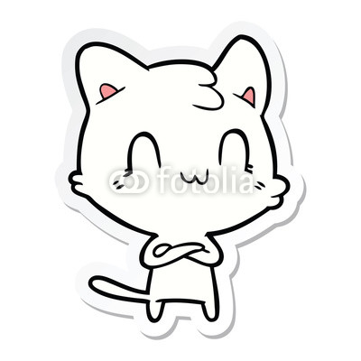 400x400 Sticker Of A Cartoon Happy Cat Buy Photos Ap Images Detailview
