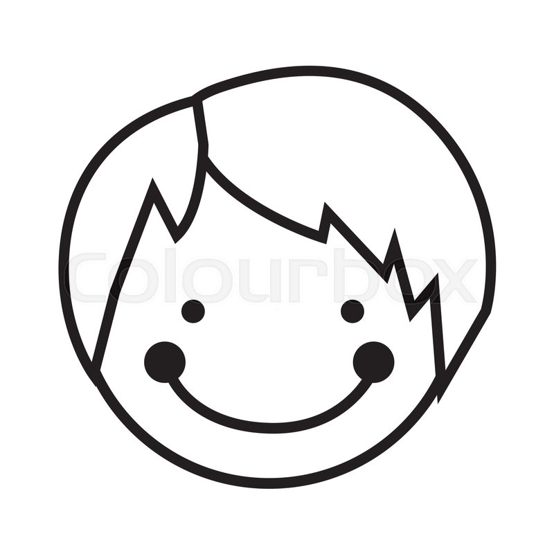 800x800 Boy Happy Child Face Icon Image Vector Stock Vector Colourbox