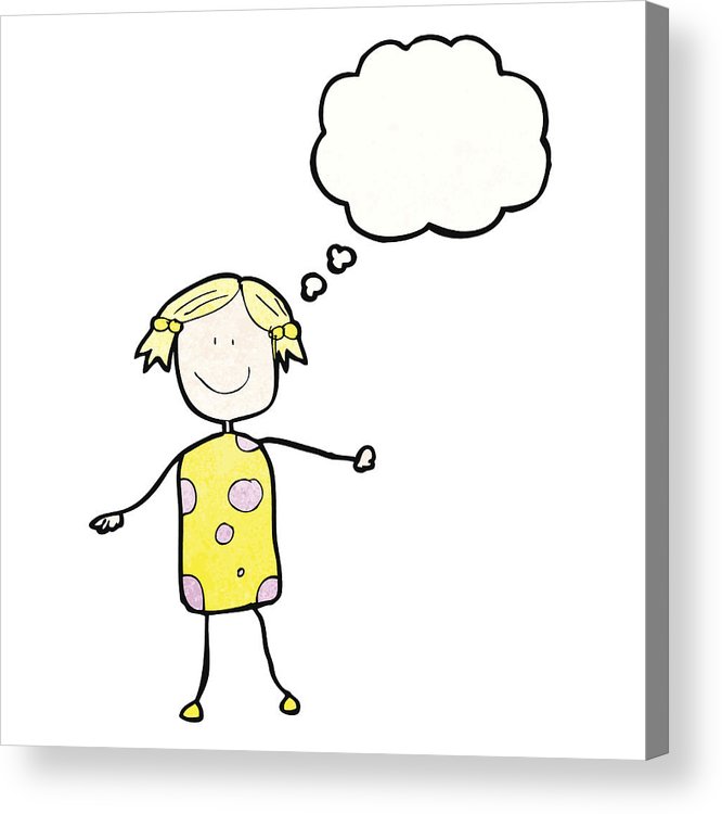 666x750 Child's Drawing Of A Happy Woman Acrylic Print