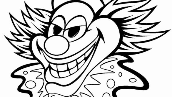 585x329 Happy Clown Coloring Pages Coloring