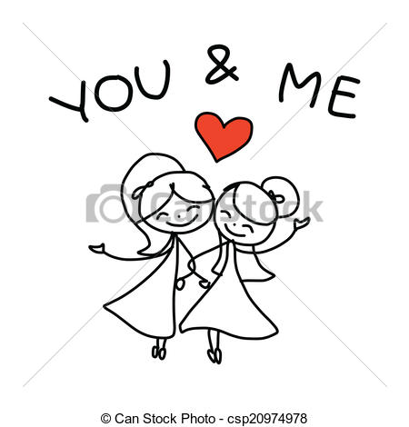 450x470 Hand Drawing Cartoon Happy Couple Wedding Hand Drawing Cartoon