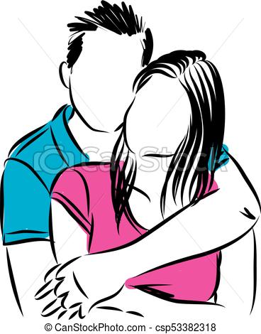 368x470 Happy Couple In Love Vector Illustration