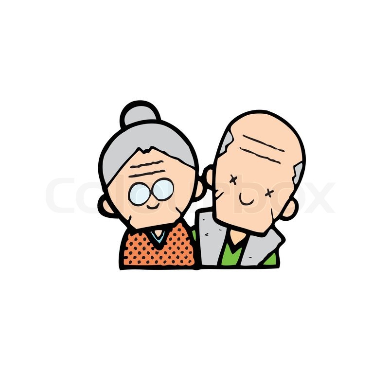 800x800 Happy Old Couple Of Frame On White Stock Vector Colourbox
