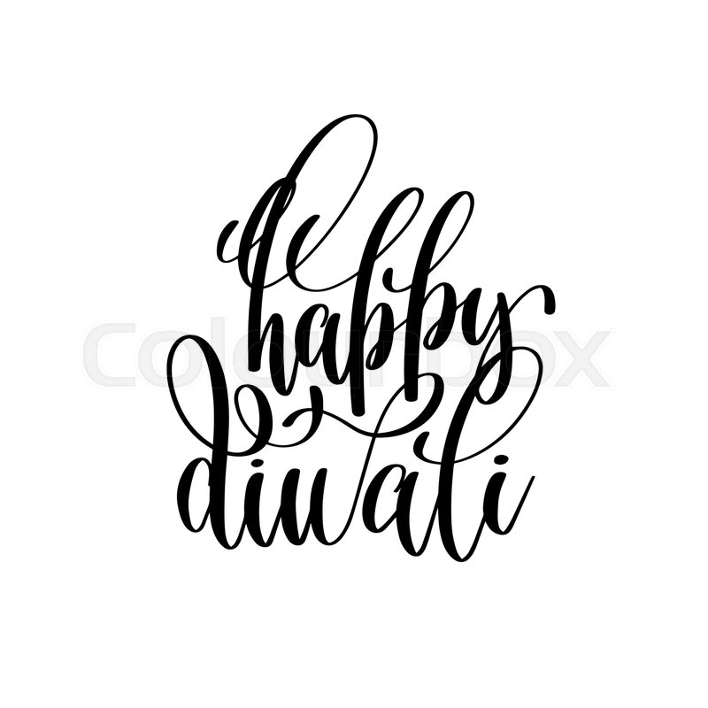 800x800 Happy Diwali Black Calligraphy Hand Stock Vector Colourbox