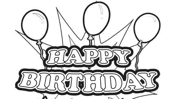 580x326 Happy Birthday Color Pages Coloring Sheets Sign Grandparents Ideas