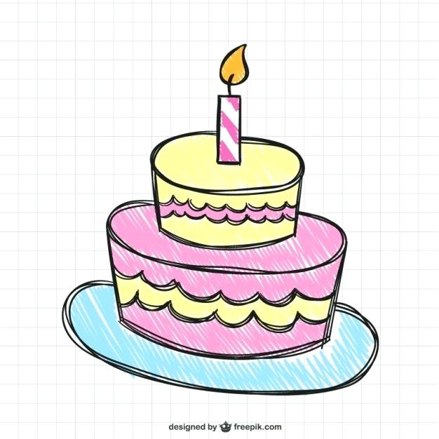 626x626 Drawing A Birthday Cake