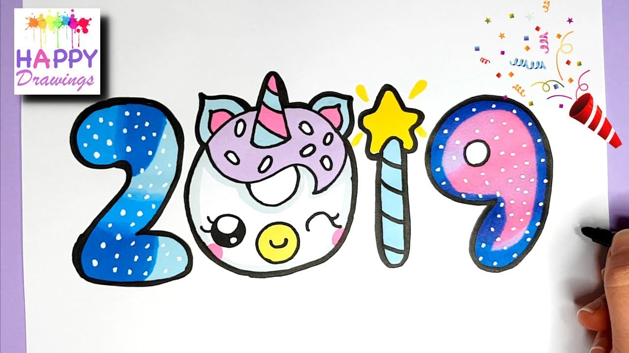 1280x720 How To Draw + Color Bubble Numbers Unicorn Donut