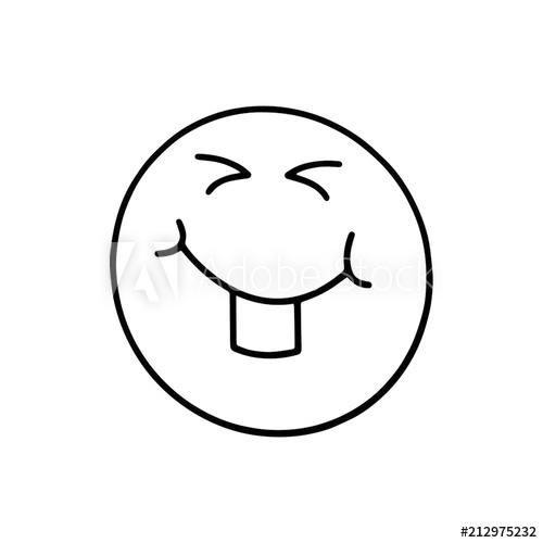 500x500 Happy Face Cartoon Illustration Isolated On White Background