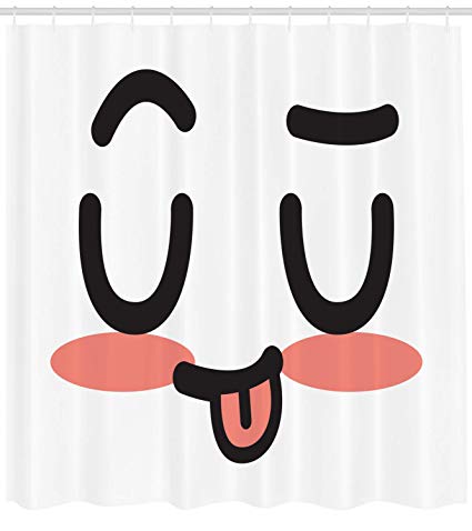 425x478 Lunarable Kawaii Shower Curtain, Japanese Inspirations