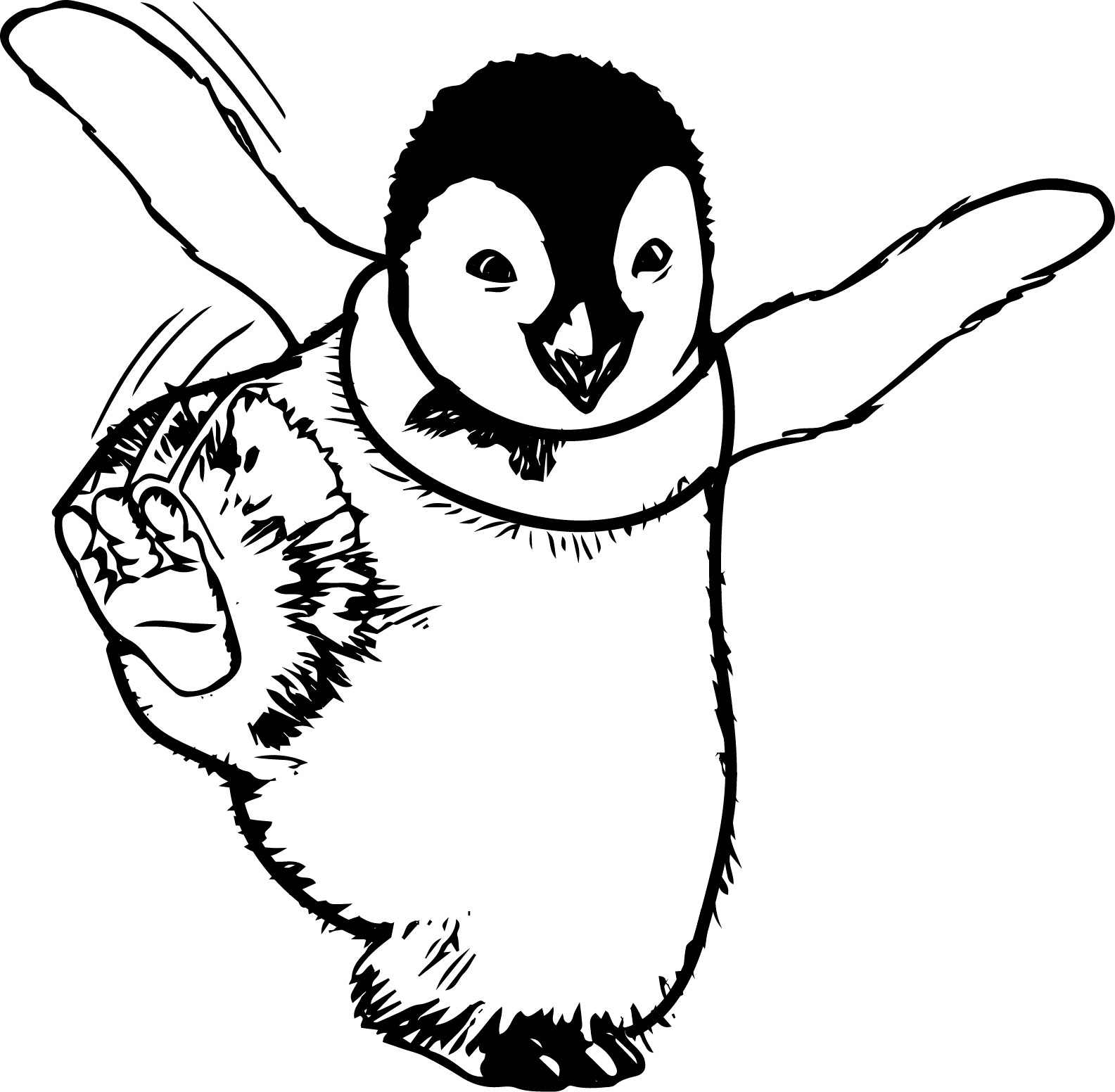 1585x1552 Happy Feet Coloring Pages