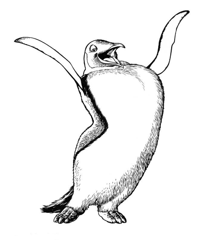 700x800 Happy Feet Coloring Page