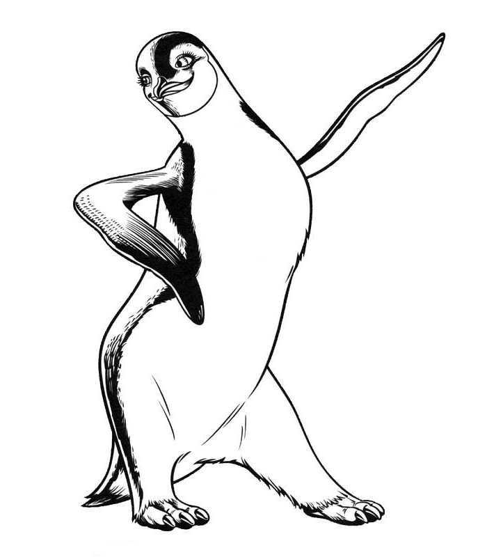 700x800 Happy Feet Coloring Page