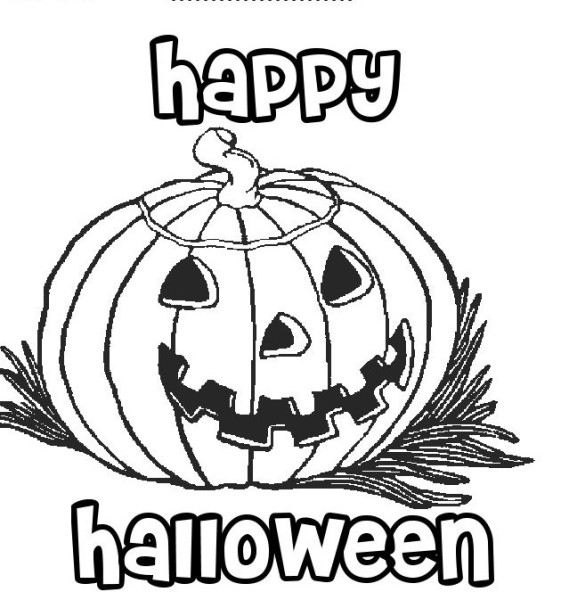 569x600 Happy Halloween Pumpkin Coloring Pages